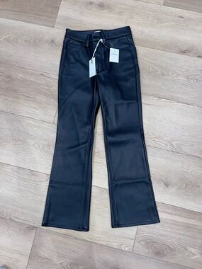 Good American Black Faux Leather Leggings